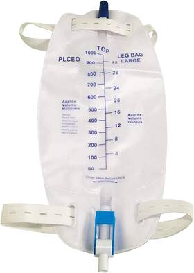 -1000 445010828849 Easy-tap Leg Bag Urinary Drainage 1000ml Anti-reflux Valve Cloth Strap