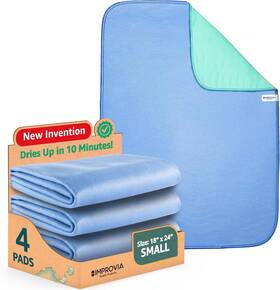 0 Months And Up 445004086019 Improvia Washable Underpads 18 Inch X 24 4 Pack - Heavy Absorbency