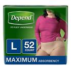 0772195408687 Depend Incontinence Womens Underwear Large Discreet Packing