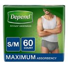 10036000367079 Depend Incontinence Underwear For Men Maximum Absorbency Gray