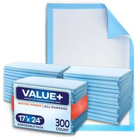 A World Of Deals 850024098640 Disposable Chucks Pads 300 Pack - 17x24 Diaper Changing Pad Incontinence Bed