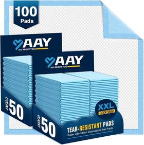 Aay 445022183134 Disposable Bed Pads 30 Inch X36 100 Pcs Tear-resistant Cloth Backing Underpads Super