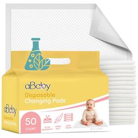 Ababy Refresh 850076243197 Disposable Changing Pads For Baby 50 Pack Super Soft And Ultra Absorbent Ba
