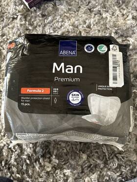 Abena 154633661610 Man Premium Incontinence Guards Sizes To 2 Formula 15 Count