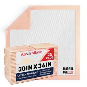 Abs503036x Absorbease Ultra Absorbent Disposable Underpads - 25 Count Waterproof Larg