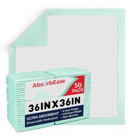 Ae-100x3036 Absorbease Ultra Absorbent Incontinence Bed Pads 36x36 Inches Pack Of 50 Large Dispos