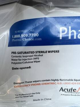 Pspw5vs797 Acute Care Pharma -sat Plus 9ftftx9ftft Poly Cell Sterile Wipers Low Endotoxin Lot