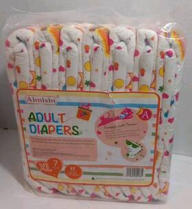 Aimisin 970602821881 Adult Diapers Xl 7 Count Colorful Unique Print New