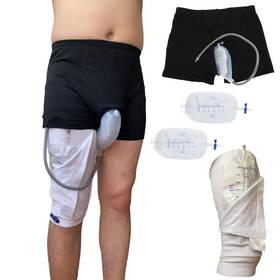 Alisasin 701687578003 Reusable Male Urinal Bag Catheter Leg Holder Pee Portable Wearable Me