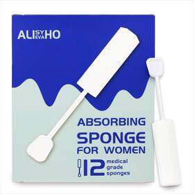 Alk-6 Alisyevaho 12 Pack Drip Sticks For Females Sterile Absorbing Cleanup Sponges White