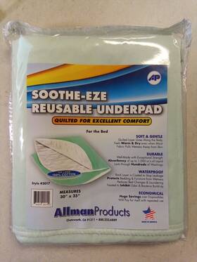 Allman Products 635855201700 Soothe-eze Reusable Underpad Quilted Waerproof Evonomical 30 Inch X 35