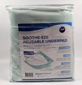 Allman Products 635855201809 Soothe-eze Reusable Underpad For Beds 35 Inch X 70 With Corner Anchor Bands