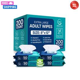 Allsett Health 850025547901 Wipes For Adults Bathing No Rinse - Adult Elderly 8 Inch X 12 200 Count