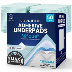 Ash01up-adhsv Allsett Health Ash01up 50 Pack Adhesive Disposable Bed Pads Adults - Blue
