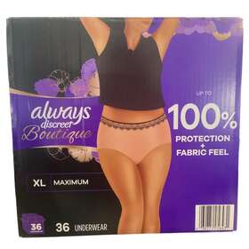 Always 030772056431 Discreet Boutique Incontinence Underwear Maximum Absorbency Xl 36 Ct