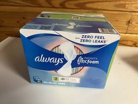 Always 037000712220 Infinity Flexfoam Pads Size 2 Heavy Flow With Flexi Wings 80 Count New