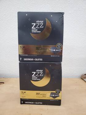 Always 037000817802 2pk Zzz Period Underwear Overnight Disposable S/m 4-10 Pants Sz 7-ct Each