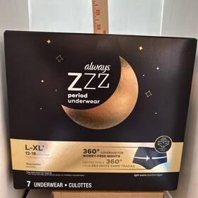 Always 037000817857 Zzz Overnight Disposable Period Underwear For Women Size L-xl 7 Ct