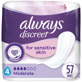 Always 037000861041 Discreet Incontinence Pads For Bladder Leaks Sensitive Skin Moder