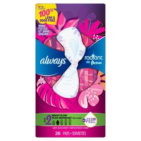 Always 037000878858 Radiant Pads 26ct Heavy Flow Scented Flex Foam Flexi Wings Clean Scent