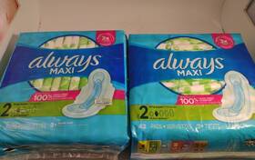Always 037000890324 2 Packs 42 Maxi Super Absorbency Size Long Pads Wings Unscented Ut3