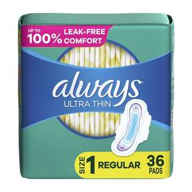 3700030656 Always Ultra Thin Feminine Pads For Women Size 1 Regular Absorbency Multipack