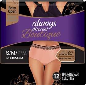 3700072795 Always Discreet Boutique 12 Underwear Culottes Size S/m Max 4 Pack