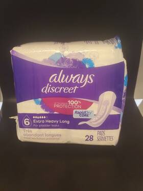 3700092745 Always Discreet Incontinence Pads Extra Heavy Absorbency Long Length 28