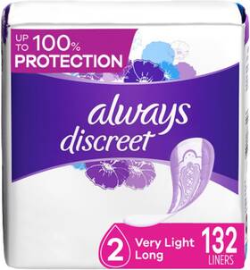 92724 Always Discreet Adult Incontinence And Postpartum Liners For Women Size 2 Very L