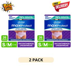 Always Discreet 00030772244791 2pack Parents Choice Nighttime Underwear Lxl 38ct Boys Girls Overnight Absorbent