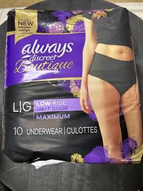 00037000695370 Always Discreet Boutique Incontinence Underwear - L/g Maximum 10 Ct Damaged Box