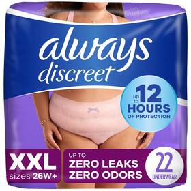 00037000866398 Always Discreet Adult Incontinence Underwear For Women Size Xxl 22 Ct