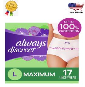 Always Discreet 0003700088757 Max Womens Incontinence Underwear Large - 17 Count