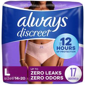 00037000887577 Always Discreet Adult Incontinence Underwear For Women L 17 Ct