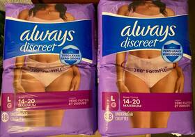 Always Discreet 030772109397 Incontinence Underwear For Women Maximum Protection Large 76 Ct