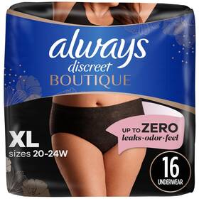 Always Discreet 030772113868 Boutique Incontinence And Postpartum Underwear For Women Maximum Protection