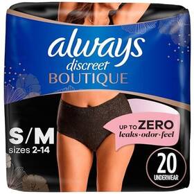 Always Discreet 030772113899 Boutique Incontinence And Postpartum Underwear For Women Maximum Protection