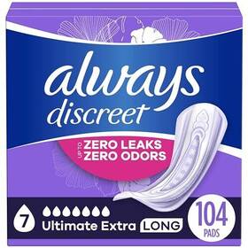 Always Discreet 030772116913 Adult Incontinence Pads For Women Ultimate Extra Protect Absorbency Long Le