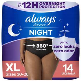 Always Discreet 030772195659 Adult Incontinence Overnight Underwear For Women Extra Large