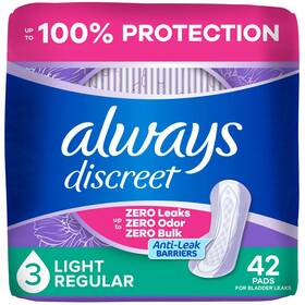 Always Discreet 030772253335 Adult Incontinence Pads For Women Light Absorbency Regular Length Postpart Always Discreet 030772253335 Adult Incontinence Pads For Women Light Absorbency Regular Length Postpart