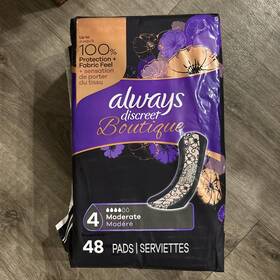 Always Discreet 037000546764 Boutique Feminine Pads Moderate 48 Count