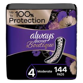 Always Discreet 037000546771 Boutique Adult Incontinence And Postpartum Pads For Women Size 4 Moderate Abs