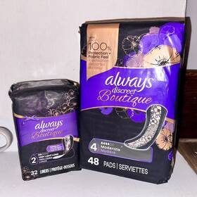 Always Discreet 037000547570 Boutique Pads Very Light To Moderate Absorbency 80ct Sealed New