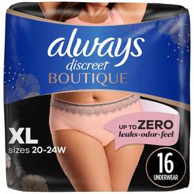 Always Discreet 037000786085 Boutique Adult Incontinence And Postpartum Underwear For Women Maximum Prote
