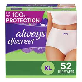 Always Discreet 037000798385 Incontinence Underwear For Women Maximum Absorbency Xl 52 Ct