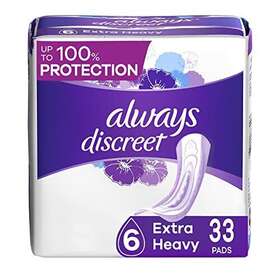 Always Discreet 037000866763 Incontinence Pads For Women And Postpartum Extra Heavy 33 Ct Up To 10