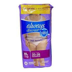 21107558 Always Discreet New Sealed Incontinence Postpartum Underwear Xl 26 Pr Sz 20-26