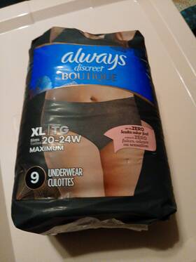 21119923 Always Discreet Niop Boutique Womens Incontinence Postpartumunderwear Xl 9 Ct