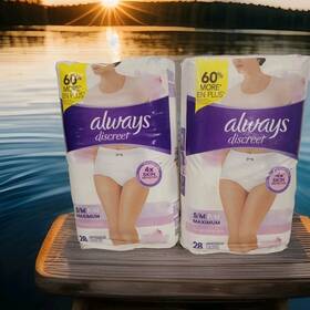 3700010265 Always Discreet Max Absorbency 28 Underwear 2 Packs Size S/m Sensitive Skin