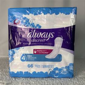 3700095218 Always Discreet Nip Moderate Incontinence Pads Odorlock Rapiddry Leakguards 66ct